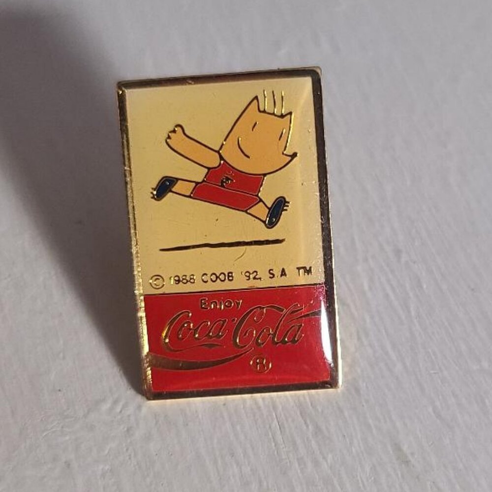 Barcelona Olympics 1992 Coca Cola Vintage Lapel Pin - Olympic Games Cobi Mascot